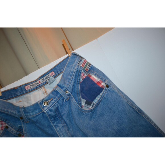 Vintage Jean Shorts 1980s Zena with Red White and Blue - Picture 2 of 7